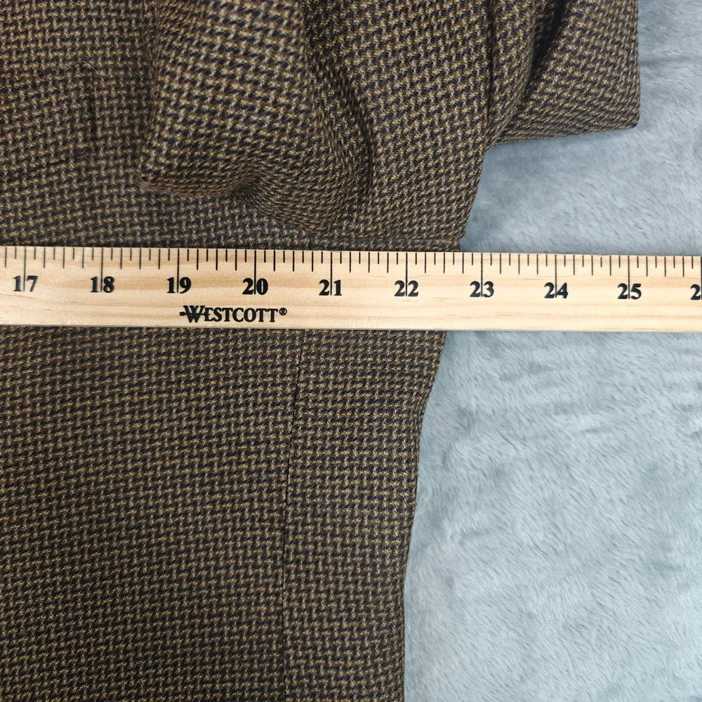 Canali Blazer Mens 44 Brown Micro Check Two Button Wool Sport Coat Italy